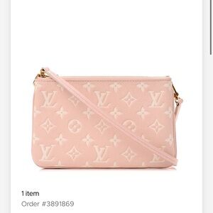 Louis Vuitton Light Pink Leather Monogram Crossbody Pouch